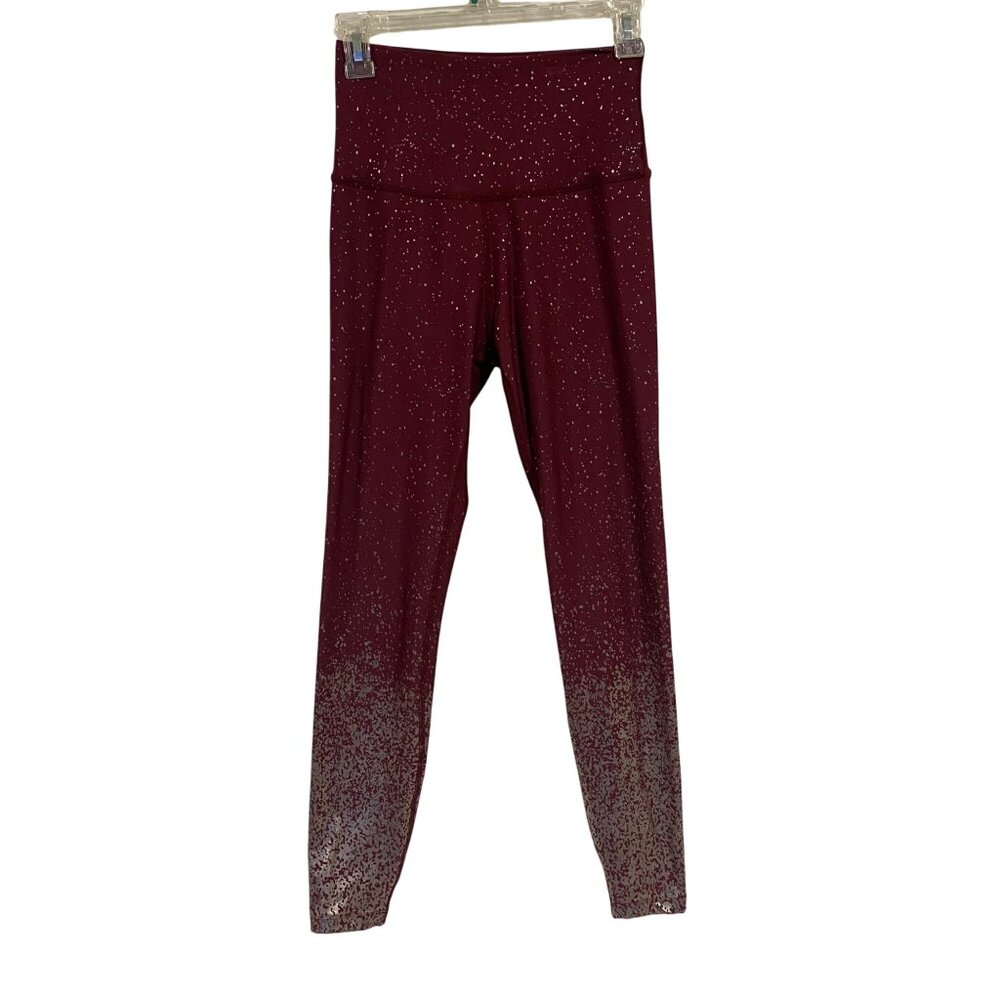 Beyond Yoga Alloy Ombre High Waist Leggings Maroon and Silver Size M